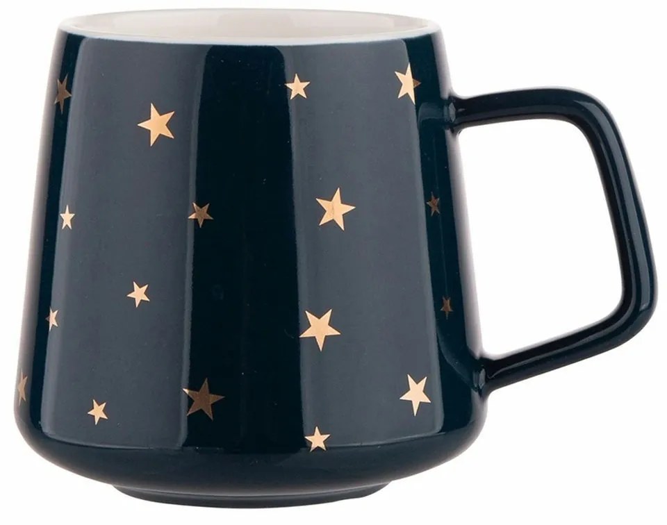 Altom Porcelánový hrnček Golden stars, 370 ml, navy blue