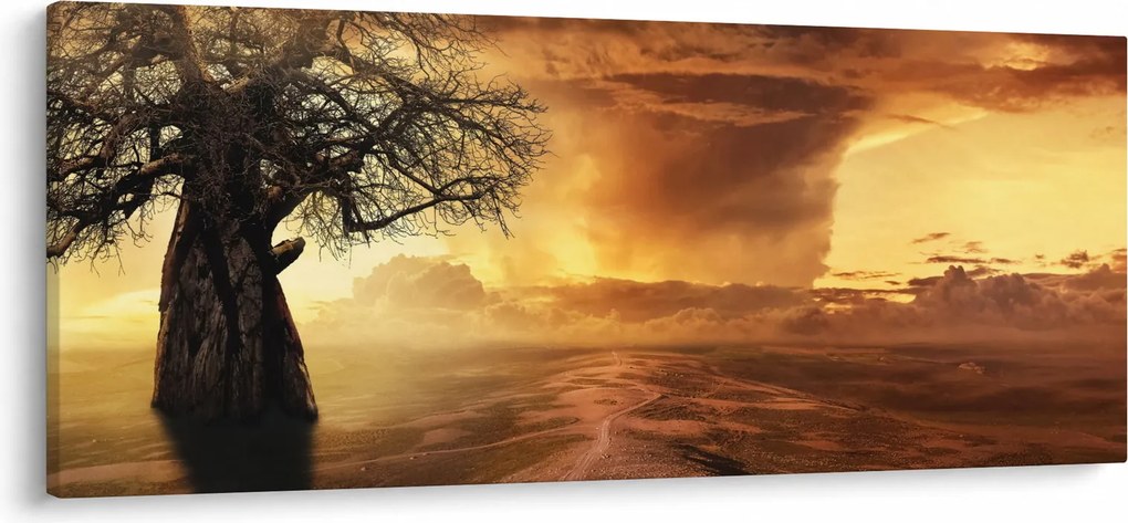 Obraz oranžových mračien (120x50 cm)
