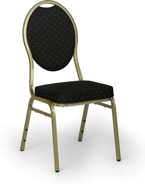 Čalúnená banketová stolička, čierna