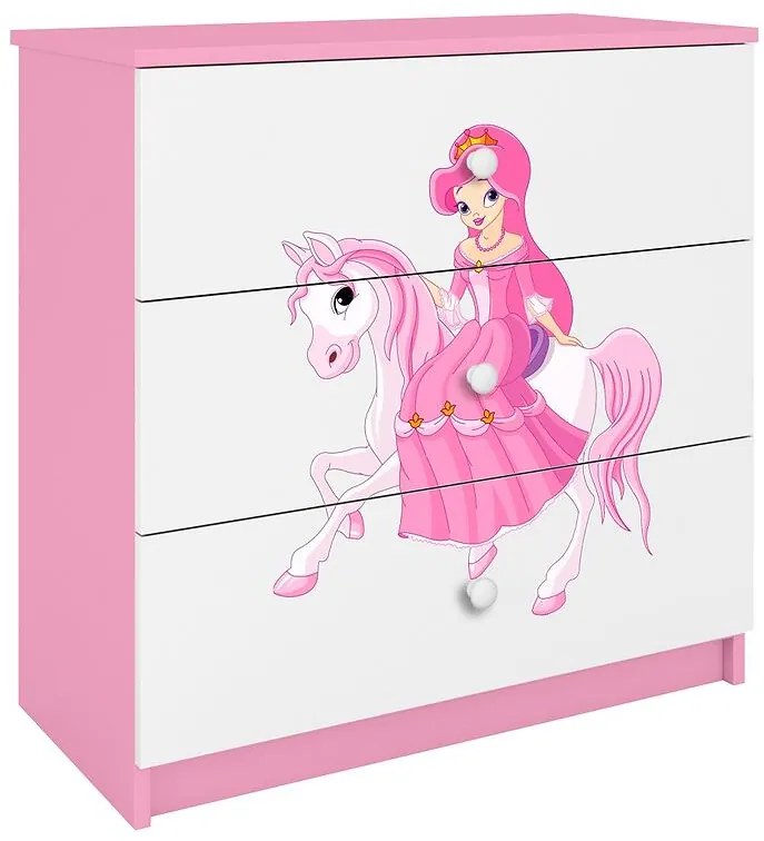 Detská komoda Babydreams ružová – Princezná 1