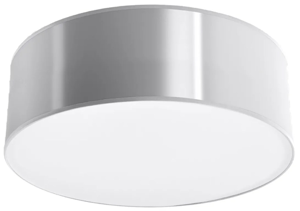Stropné svietidlo Arena, 1x sivé plastové tienidlo, (biely plast), (fi 25 cm)