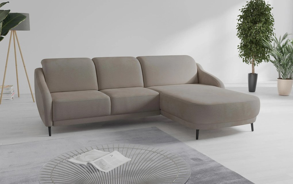 XXXLutz ROHOVÁ SEDAČKA, textil, farba lieskového orecha Sit & More - Sedačky - 000144024112