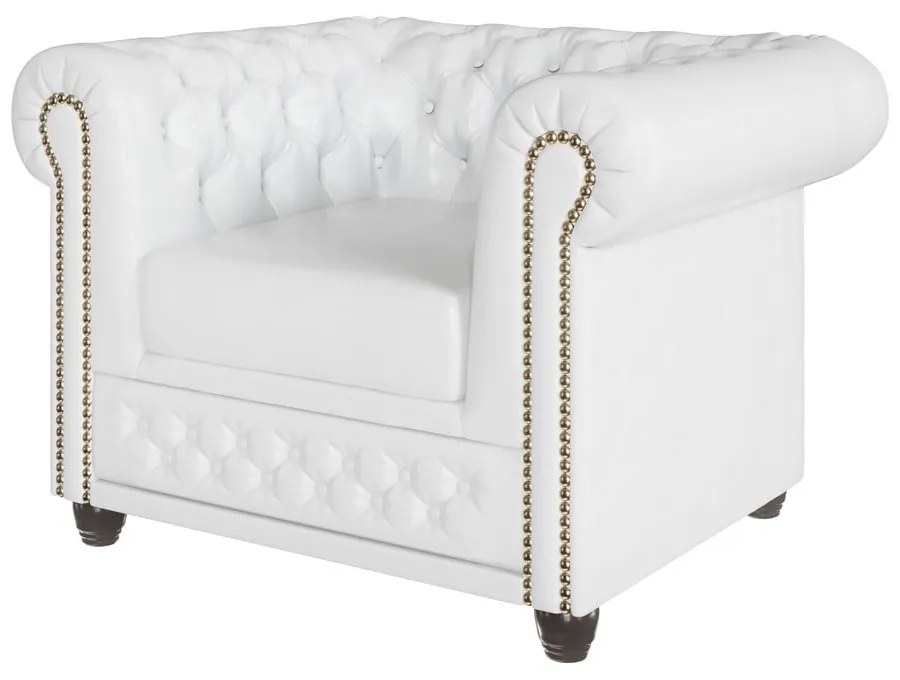 Biele kreslo z imitácie kože York - Ropez