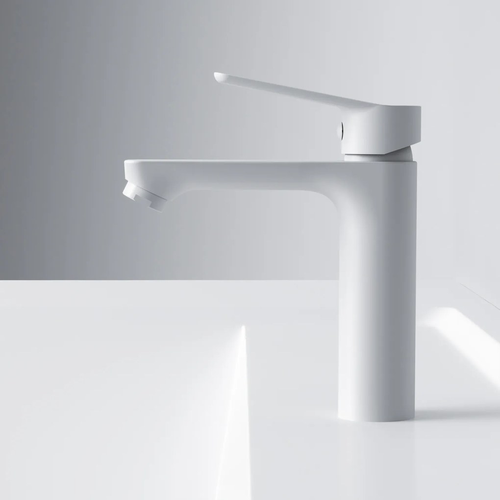 Umývadlová batéria AM.PM Hit FTA82233 jednopáková s odtokovým ventilom, biela