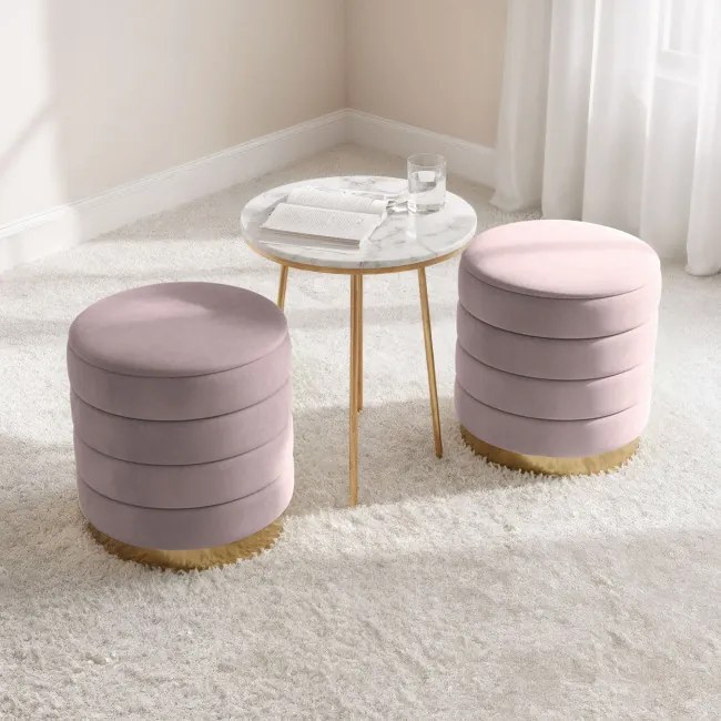 Taburetka LUNA pudrovo ružová