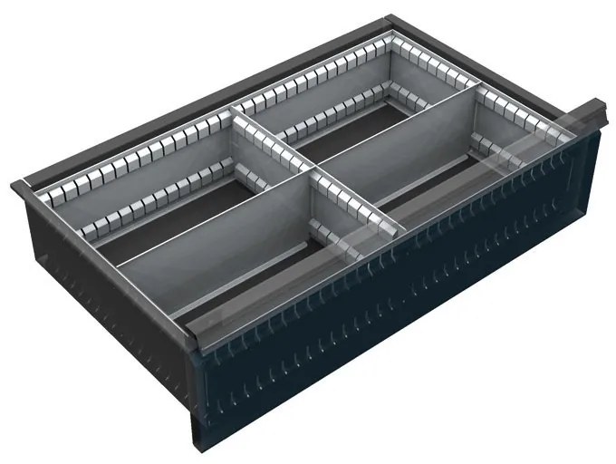 Organizér náradia do zásuvky dielenských vozíkov KOVOS, kovový, 4 priehradky, 150 - 240 mm