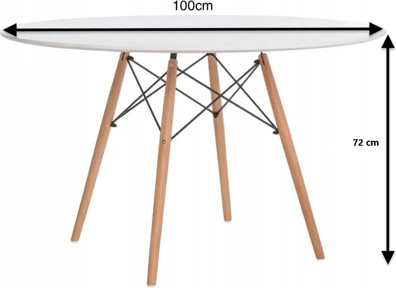 Bestent Jedálenský stôl 100cm Anello White