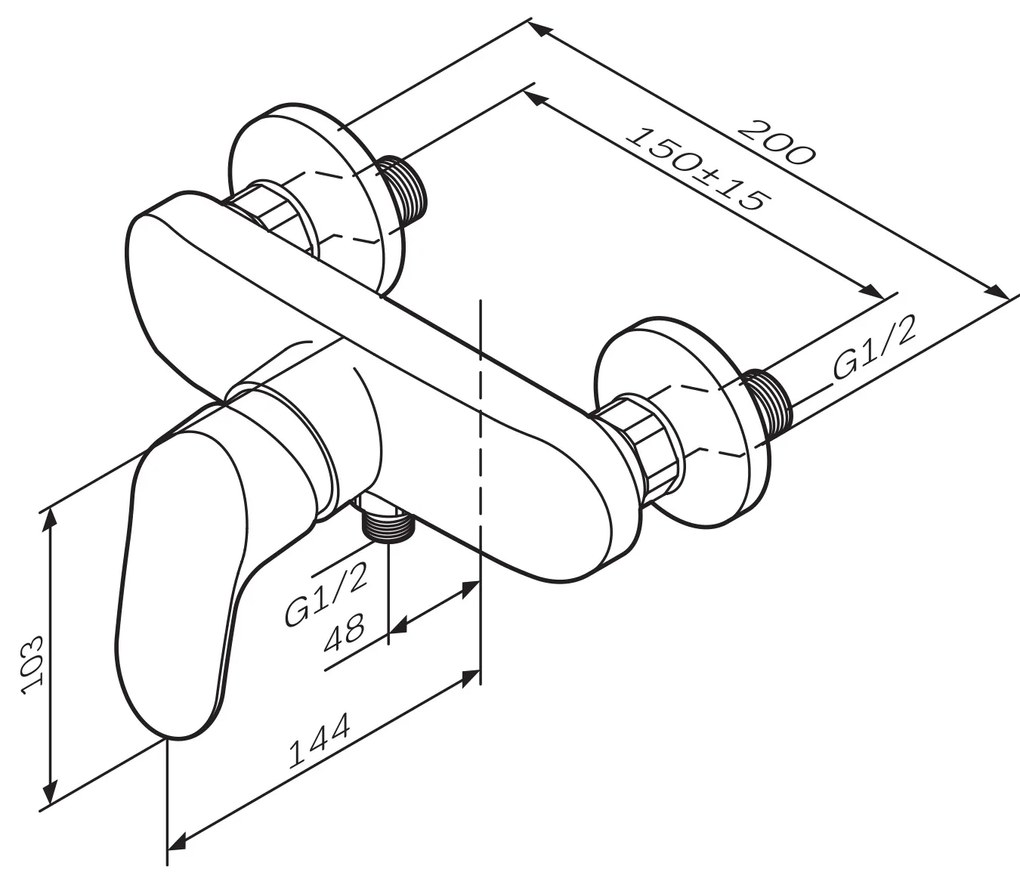 Sprchová batéria AM.PM Like FLA20000 jednopáková, chróm