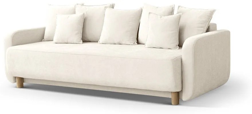 Krémová rozkladacia pohovka s úložným priestorom 231 cm Elen – Micadoni