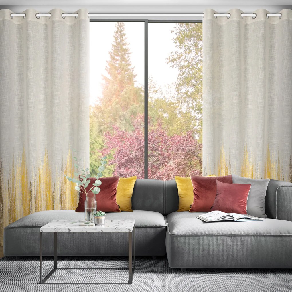 ZÁVES NA KRÚŽKOCH IMANI 135X250 CM VZOROVANÁ