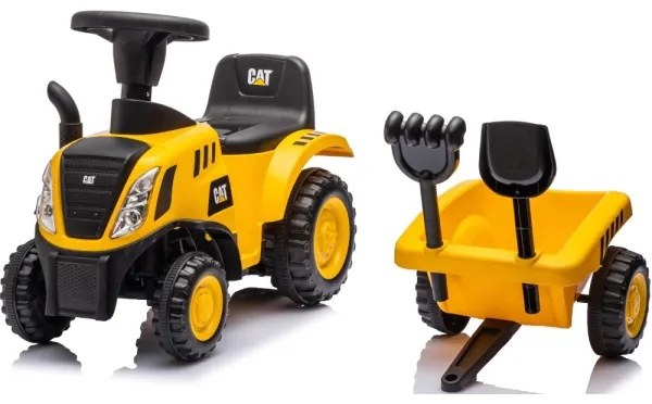 Odrážadlo traktor CAT 2xAA žltá/čierna