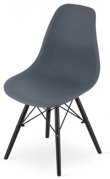 Set troch jedálenských stoličiek OSAKA tmavosivá (čierne nohy)