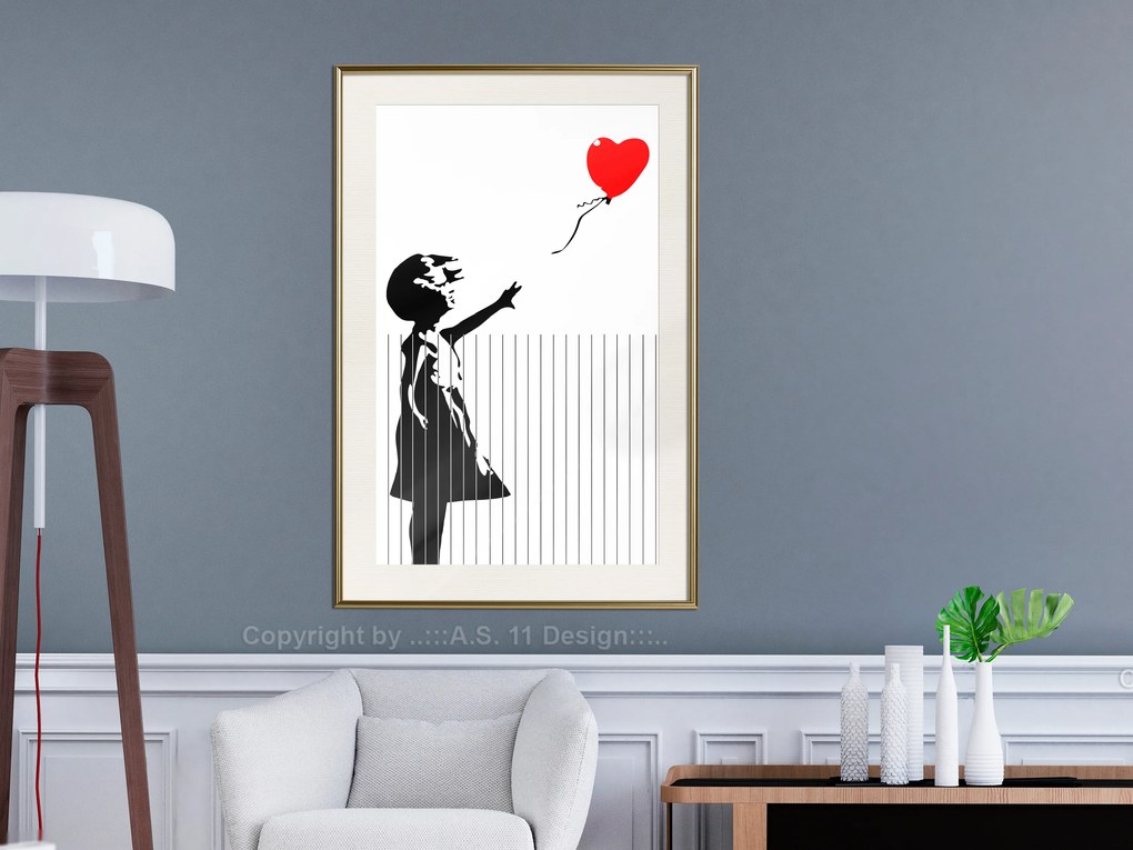 Artgeist Plagát - Cut Banksy [Poster] Veľkosť: 40x60, Verzia: Čierny rám