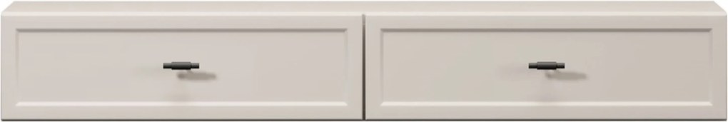 Závesný toaletný stolík Lorini 100 cm - kašmírová / čierne úchytky T