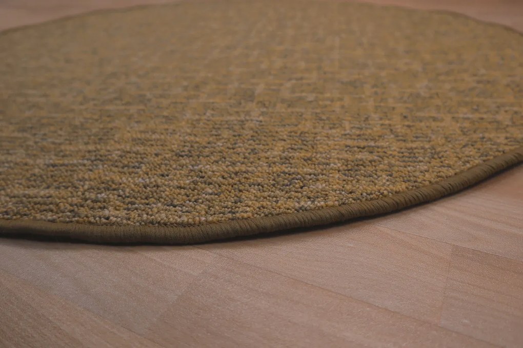 Vopi, Kusový koberec Alassio zlatohnedý okrúhly, 250x250 (priemer) kruh, hnedá, chodba / predsieň