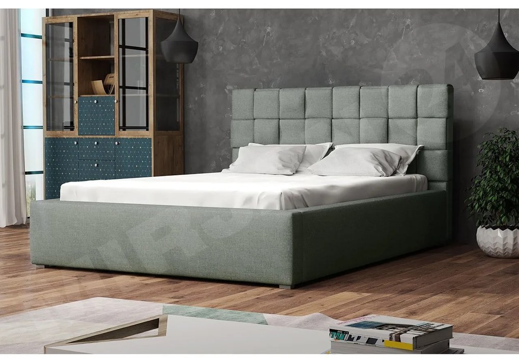 Čalúnená posteľ s rolovateľným roštom Kinec, Rozmer postele: 160x200, Dostupné poťahy: Malmo 13 365
