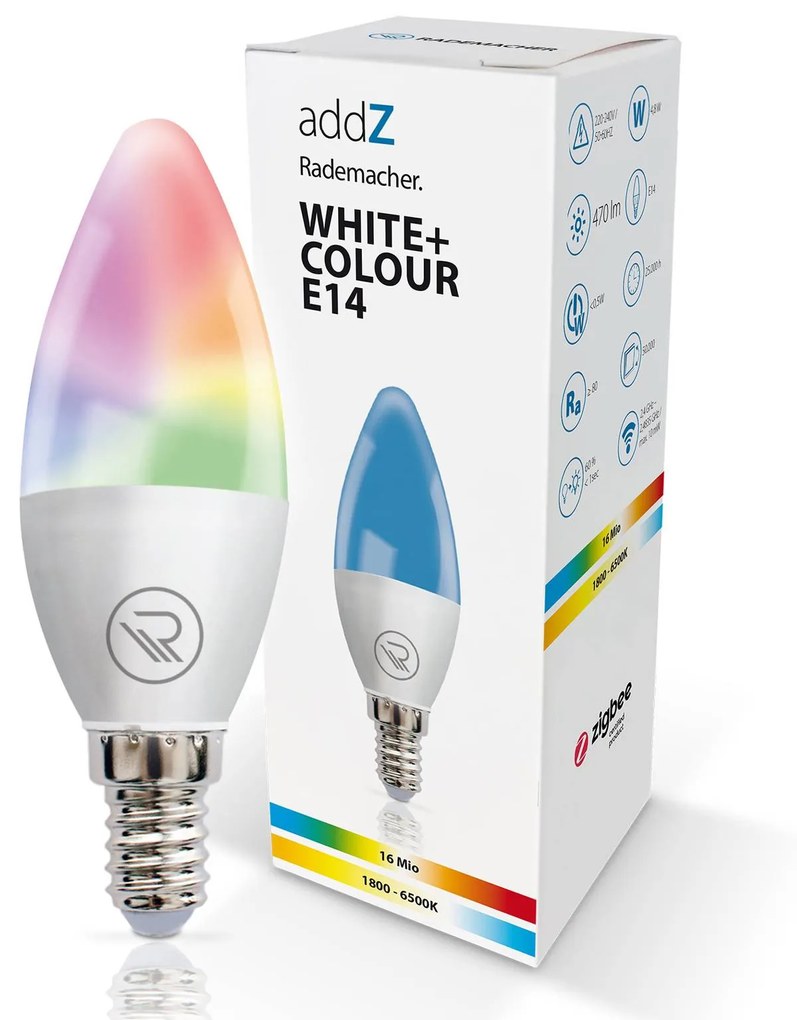 Rademacher addZ ZigBee E14 4,8W LED sviečka RGBW