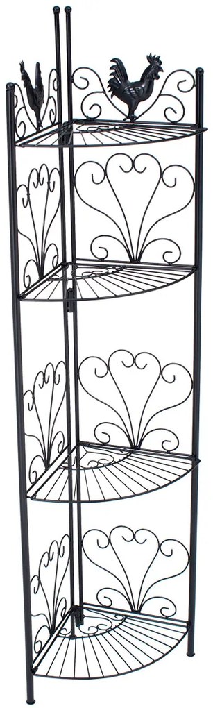 Kovová polica regál Mare - Čierna