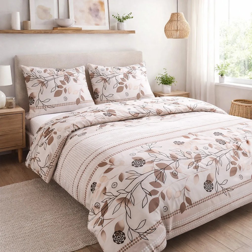 BAVLNENÉ OBLIEČKY COTTONLOVE 140X200 CM, 1KS 70X90 CM LISTY