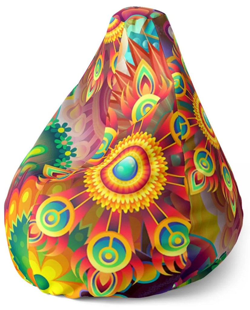 Sablio Sedací vak Pear Farebné obrazce - 70 x 95 x 15 cm