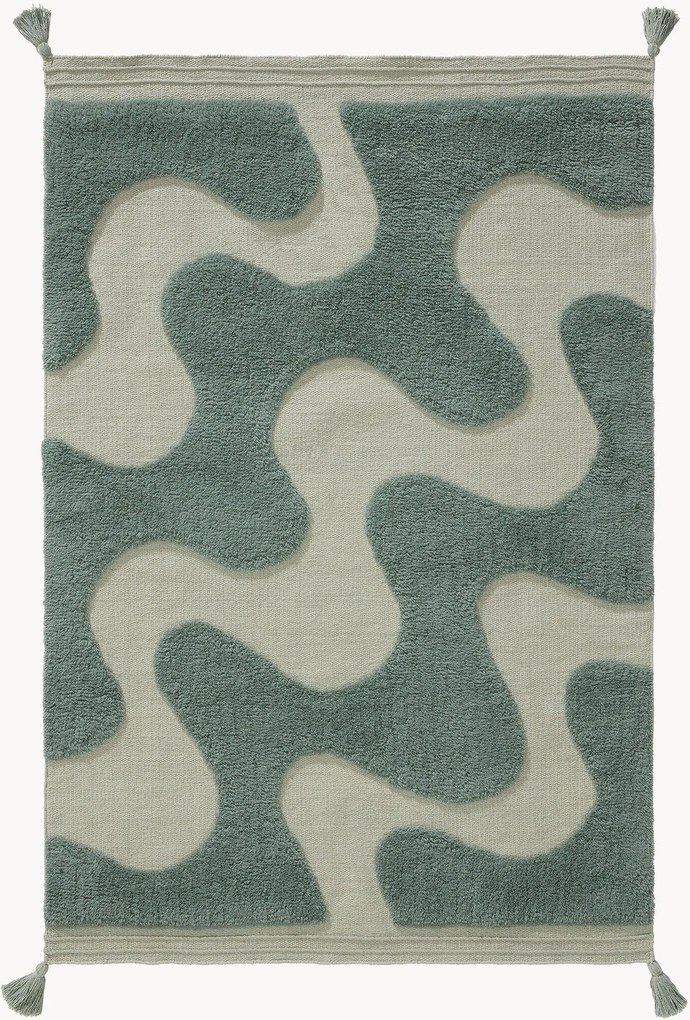 Ručne tkaný bavlnený koberec's reliéfnou štruktúrou Muriel