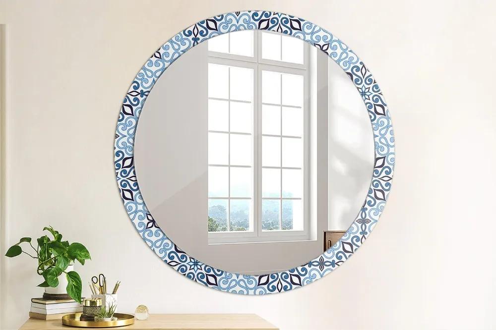 Okrúhle ozdobné zrkadlo Modrý arabský vzor fi 100 cm