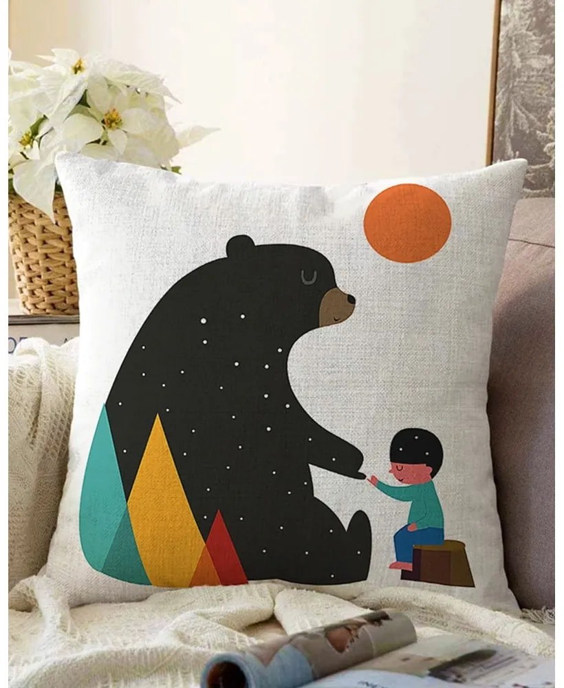 Obliečka na vankúš s prímesou bavlny Minimalist Cushion Covers Bear, 55 x 55 cm