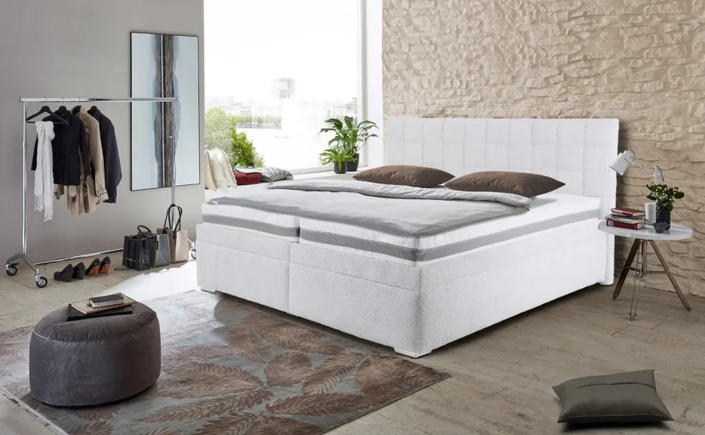 Posteľ Fendi 180x200 cm, svetlo šedá látka