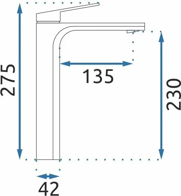 Rea Marco, vysoká umývadlová batéria h-275, grafitová, REA-B5062
