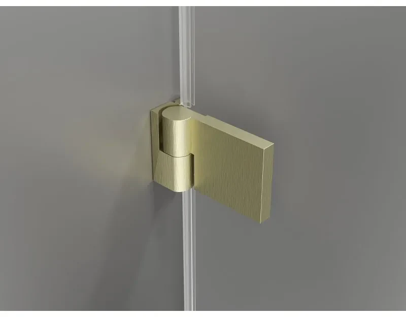 Mexen Lunar-B Duo, výklopný sprchový kút 90 x 90 cm, 8mm číre sklo, zlatý matný profil, 832-090L-090P-55-00