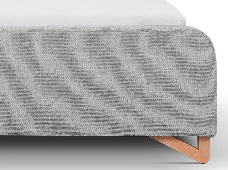 Posteľ Flamingo 180x200 cm, svetlo šedá štruktúrovaná tkanina