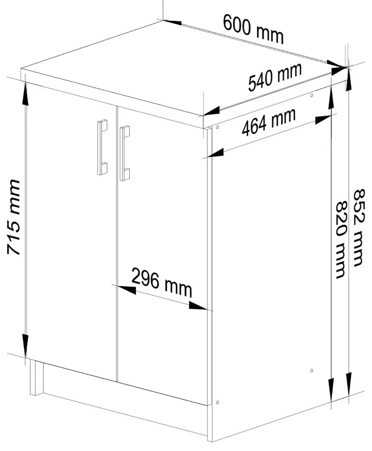 Kuchynská skrinka Artus S60 D2