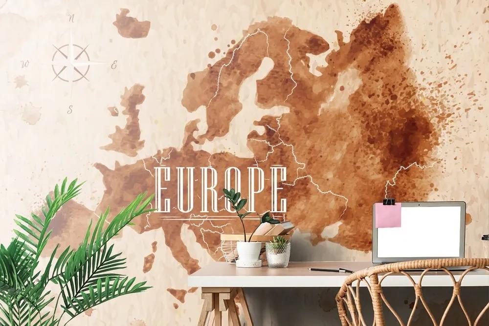 Samolepiaca tapeta retro mapa Európy - 375x250