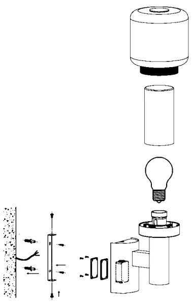 Eglo 95016 - Vonkajšie nástenné svietidlo POLIENTO 1xE27/40W
