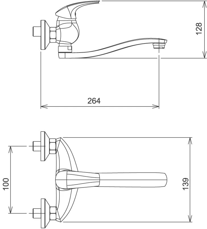 Novaservis Metalia 57 Drezová umývadlová batéria 100 mm, chróm, 57074,0