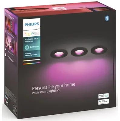 LED vstavané svietidlo Philips Hue Xamento IP44 RGB 3x 5,7 W 350lm 2200-6500K čierne - set
