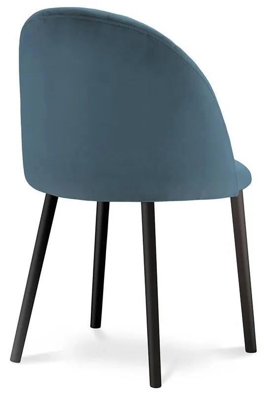 Modrá Zamatová stolička Livia dĺžka 52 × šírka 46 × výška 80 cm MILO CASA