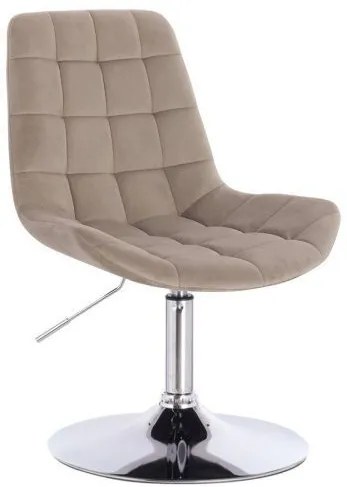 LuxuryForm DESIGN Stolička PARIS VELUR na striebornom tanieri - latte