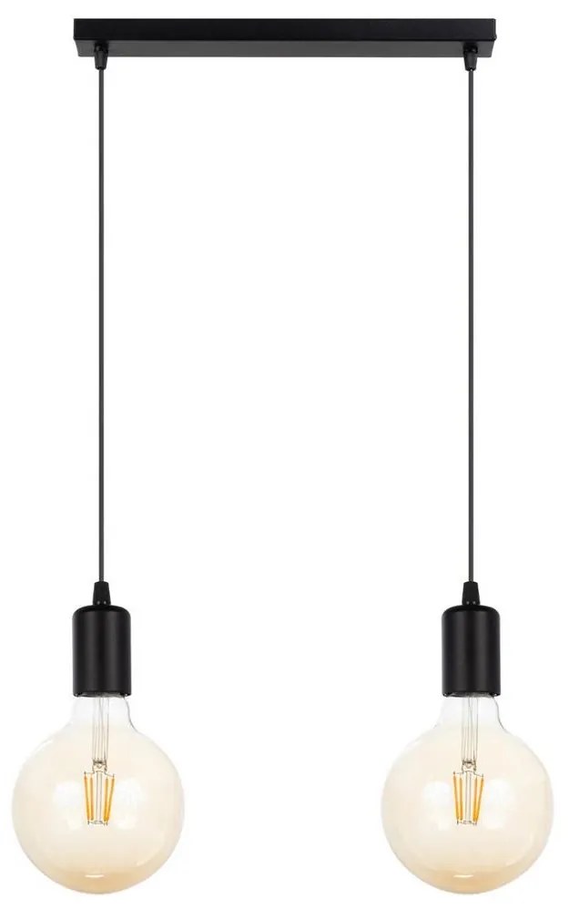 Luster na lanku MIROS 2xE27/60W/230V čierna