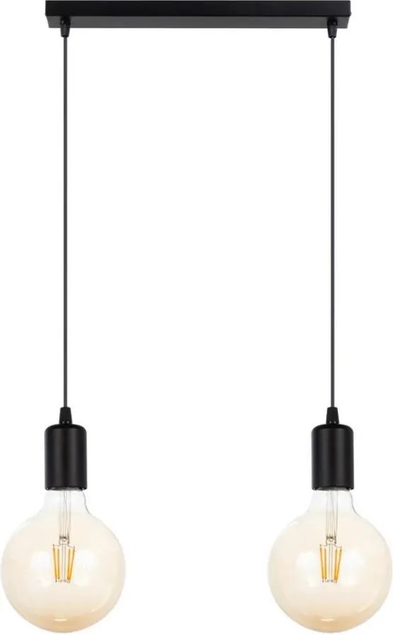 Luster na lanku MIROS 2xE27/60W/230V čierna