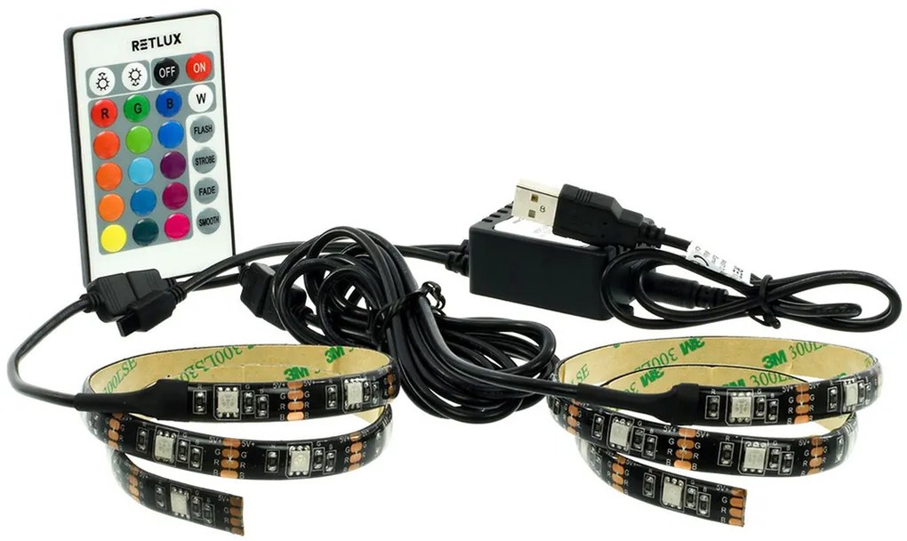 RETLUX RLS 102 USB LED pásik 30LED RGB 50004563