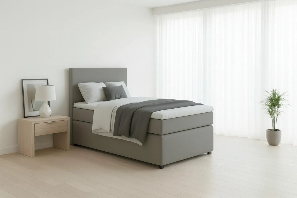 XXXLutz BOXSPRINGOVÁ POSTEĽ, 90/200 cm sivá MID.YOU - Online Only spálne - 000044002904