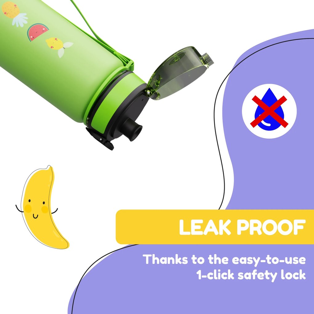 Klarstein Schmatzfatz, fľaša na pitie, športová fľaša, 500 ml, 24 cm, tritan