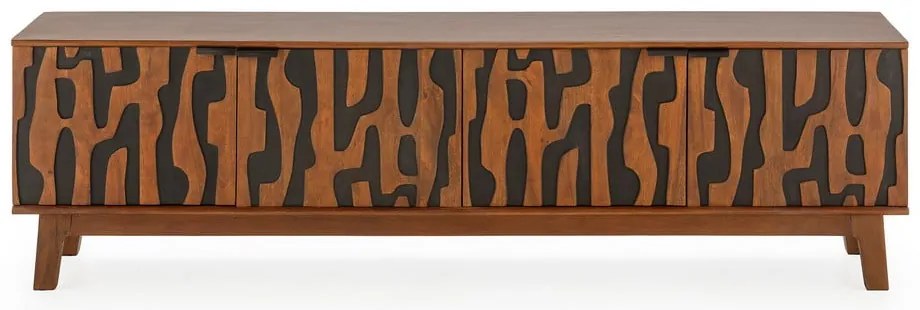 Hnedý TV stolík z mangového dreva 180x50x40 cm Kantu – MOME