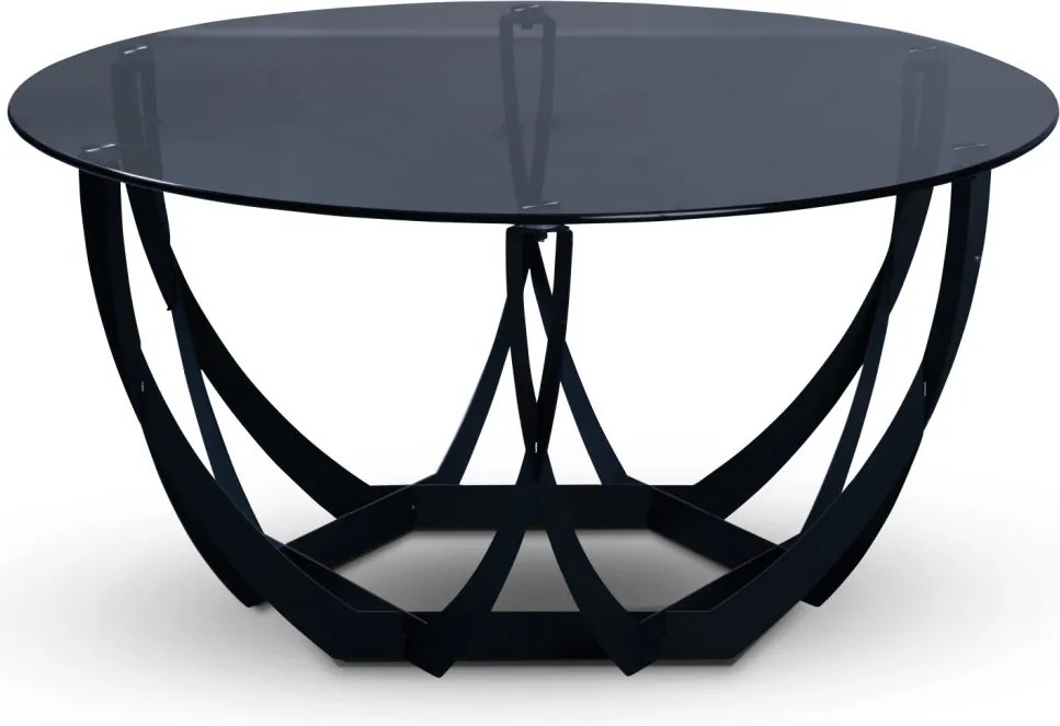 Konferenčný stolík Maya, 80 cm, čierny/sivé sklo