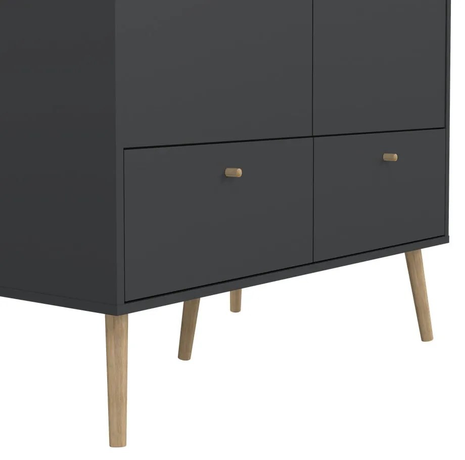 Antracitová šatníková skriňa 99x200 cm Bodo – Tvilum