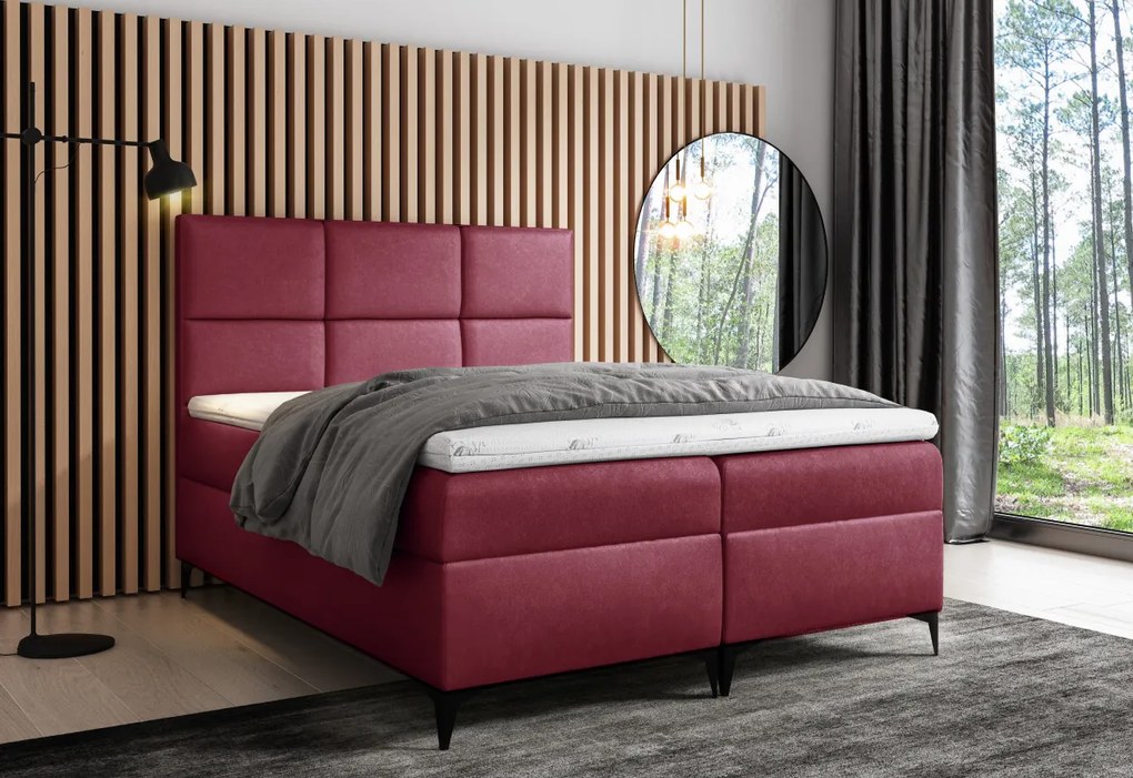 Čalúnená posteľ boxspring FAVA + topper, 160x200, fancy 90