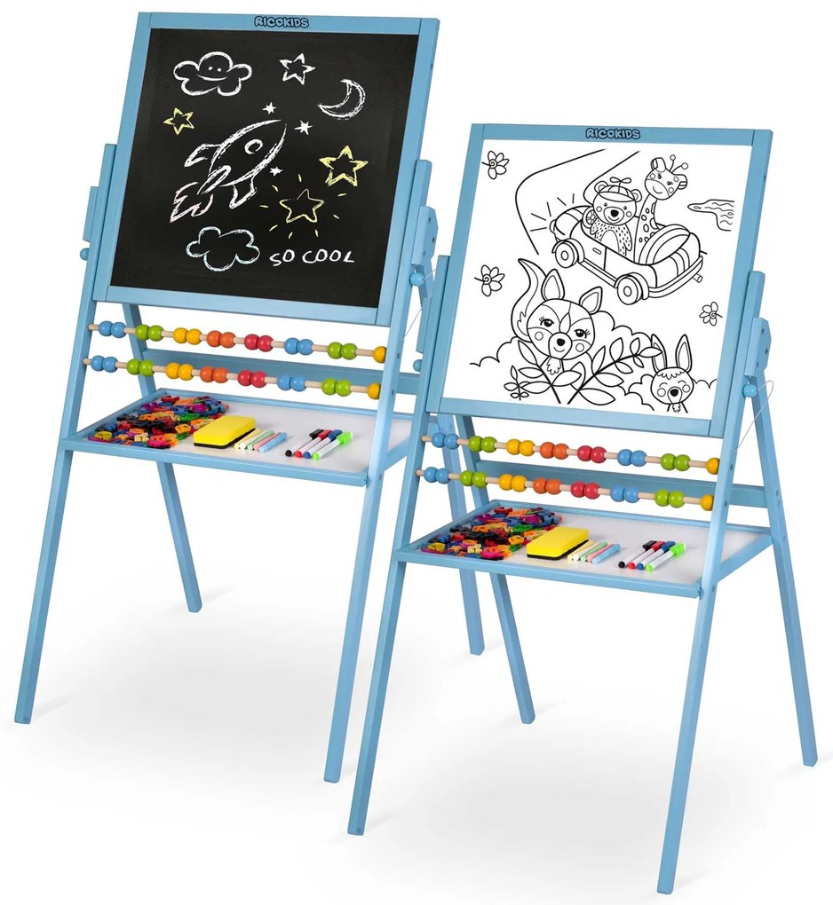 Magnetická otočná tabuľa Ricokids - modrá