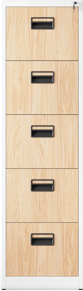 Kovová kartotéková skriňa s 5 zásuvkami, biela/dub Sonoma, 460x1625.5x620 mm: SARA Eco Design