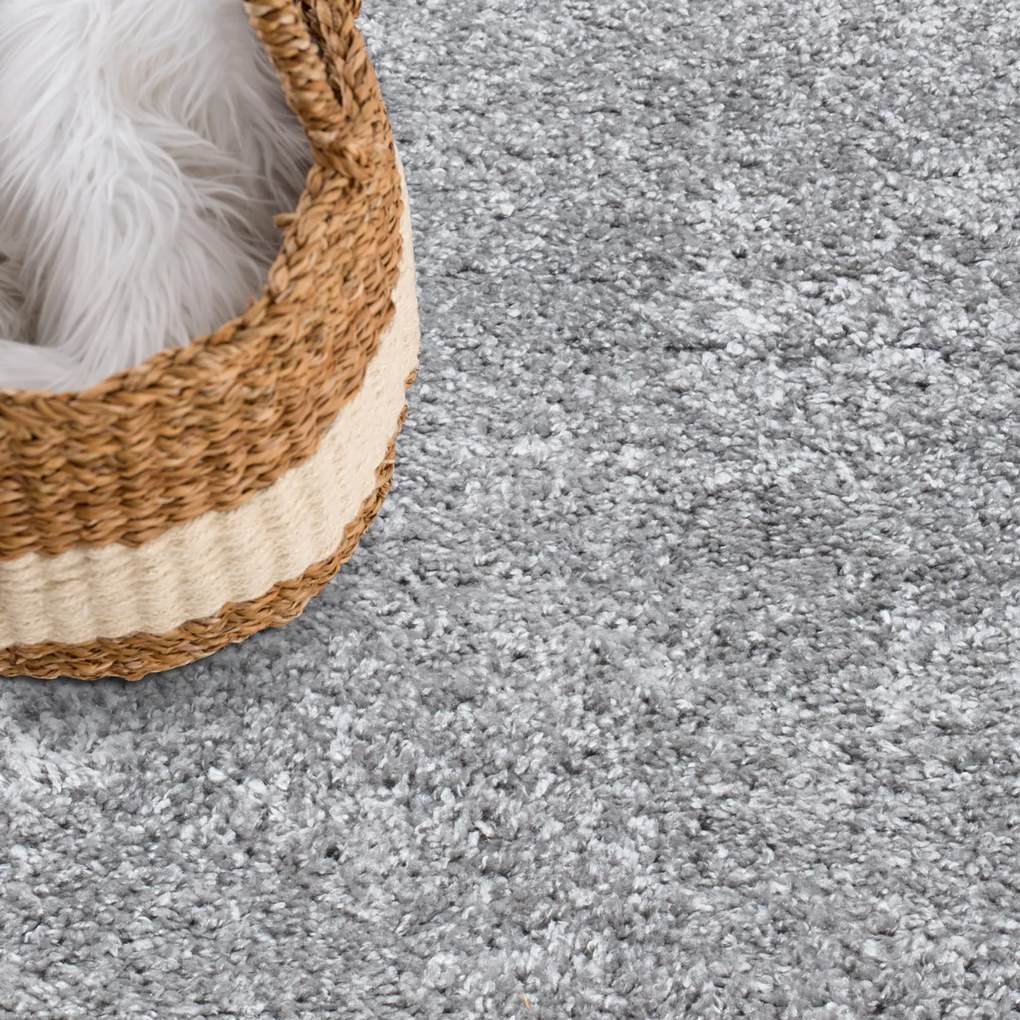 Dekorstudio Shaggy okrúhly koberec CITY 500 sivý Priemer koberca: 160cm